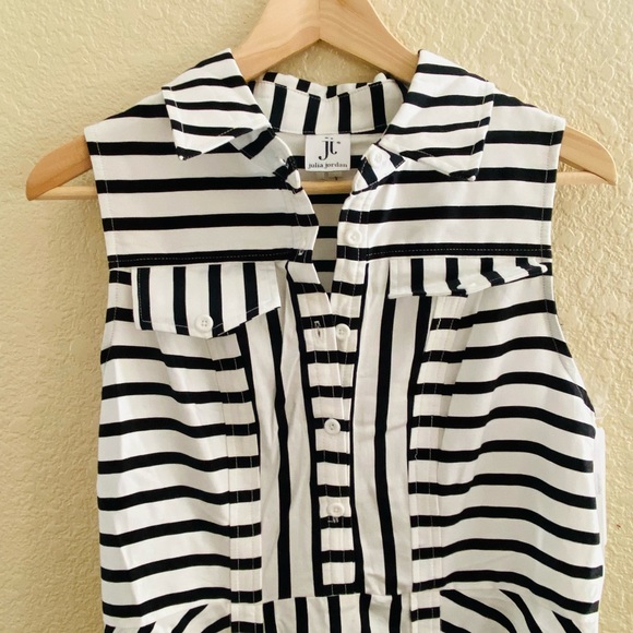 Julia Jordan Women's Shirt Dress Striped with Collar and Pockets size 8 - Picture 12 of 14